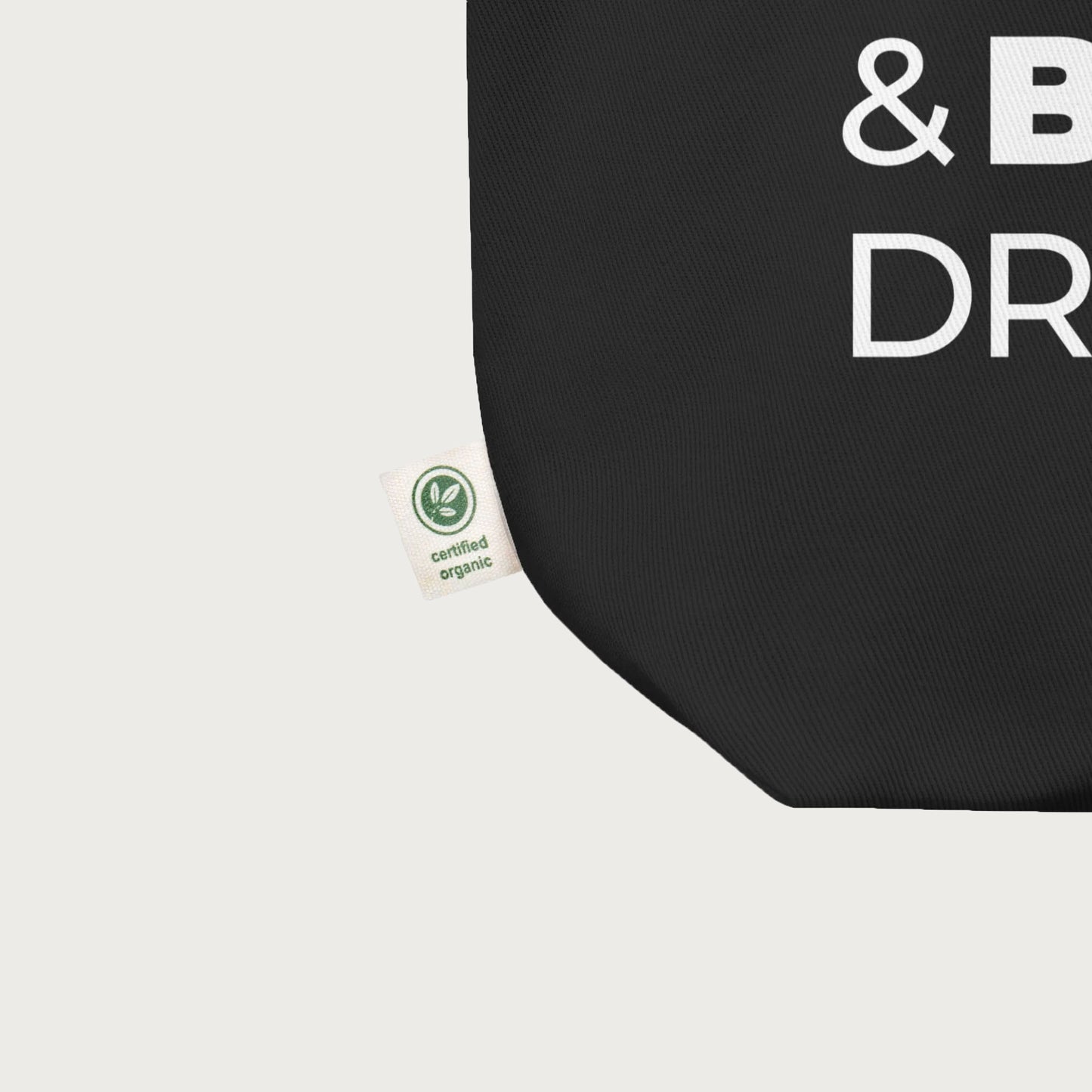 Stressed, Depressed & Black Dressed - White on Black Tote Bag