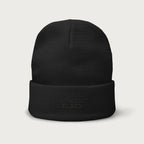Stressed, Depressed & Black Dressed - Black on black Beanie