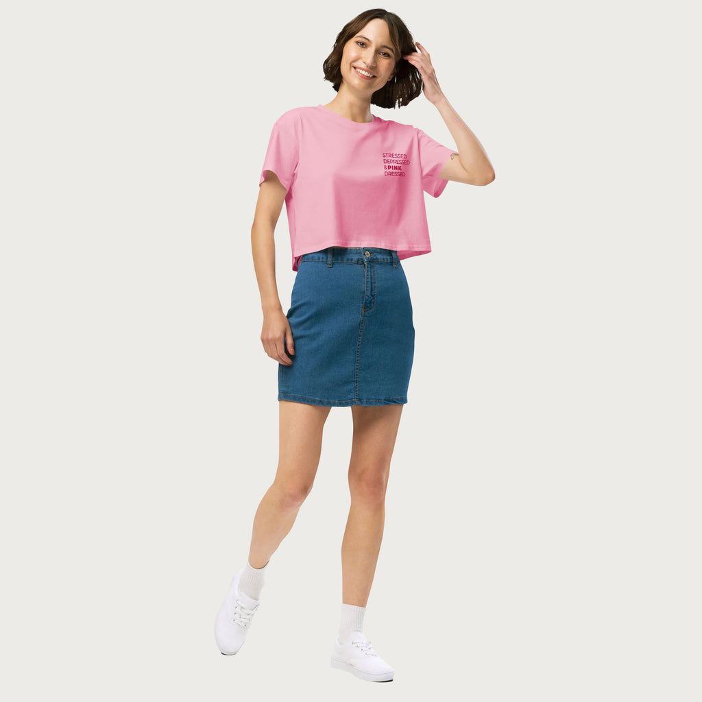 Stressed, Depressed & Black Dressed - All Pink - Crop top da donna