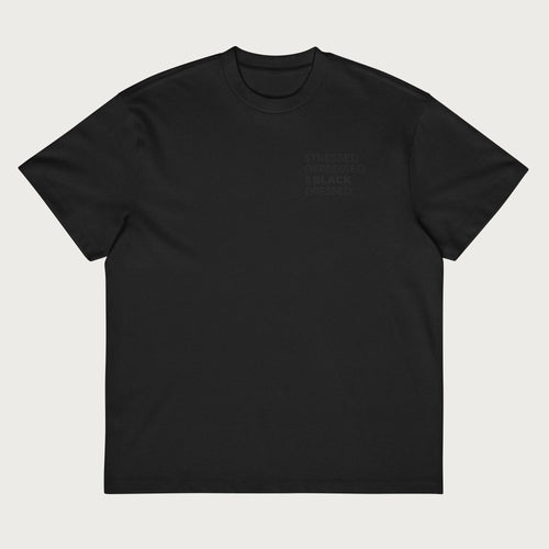 Stressed, Depressed & Black Dressed - All Black, Boxy T‑shirt - Uomo
